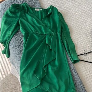 VILA Emerald Green Long Sleeve Dress